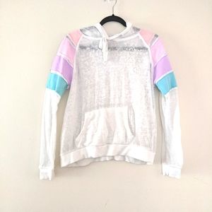 🌟Pink Rose Vintage Long Sleeve Hoodie Size Medium